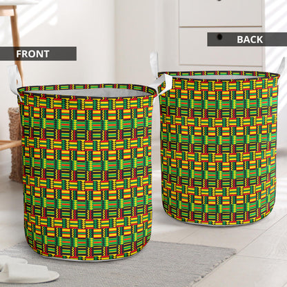 African Zip Zag Print Pattern Laundry Basket