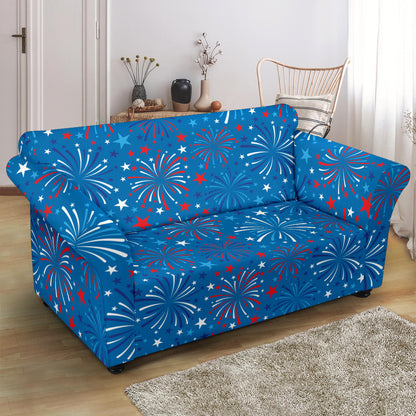 Firework Celebration Print Design LKS304 Loveseat Couch Slipcover