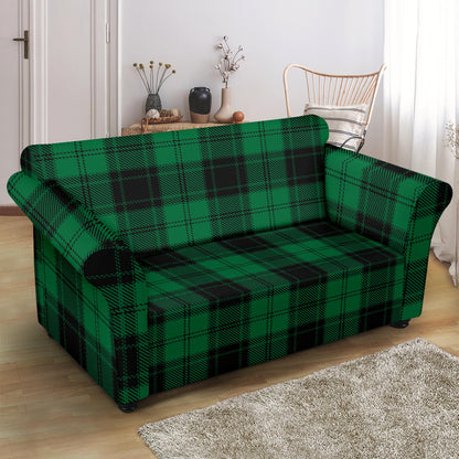 Tartan Green Print Design LKS302 Loveseat Couch Slipcover