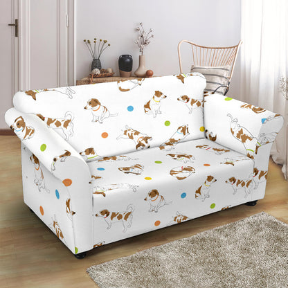 Russell Terriers With Balls Print Design LKS307 Loveseat Couch Slipcover