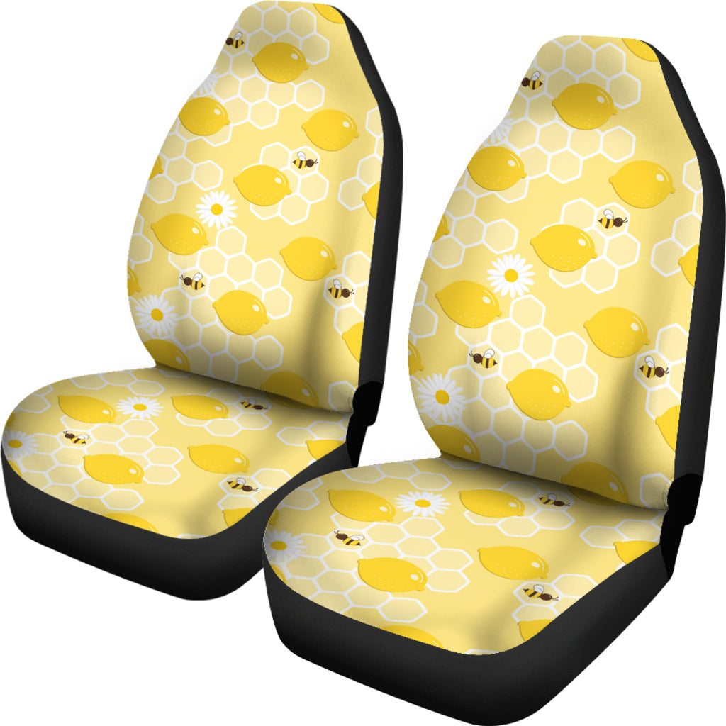 Honey Bee Honeycomb Print Design LKS3010 Car Seat Covers