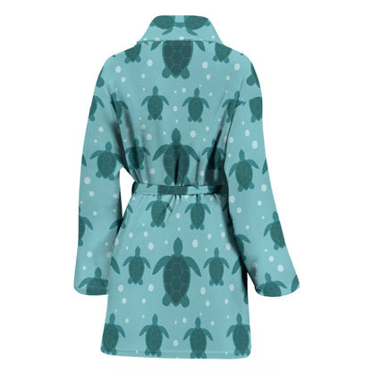 Sea Turtle Print Design LKS305 Women Bathrobe