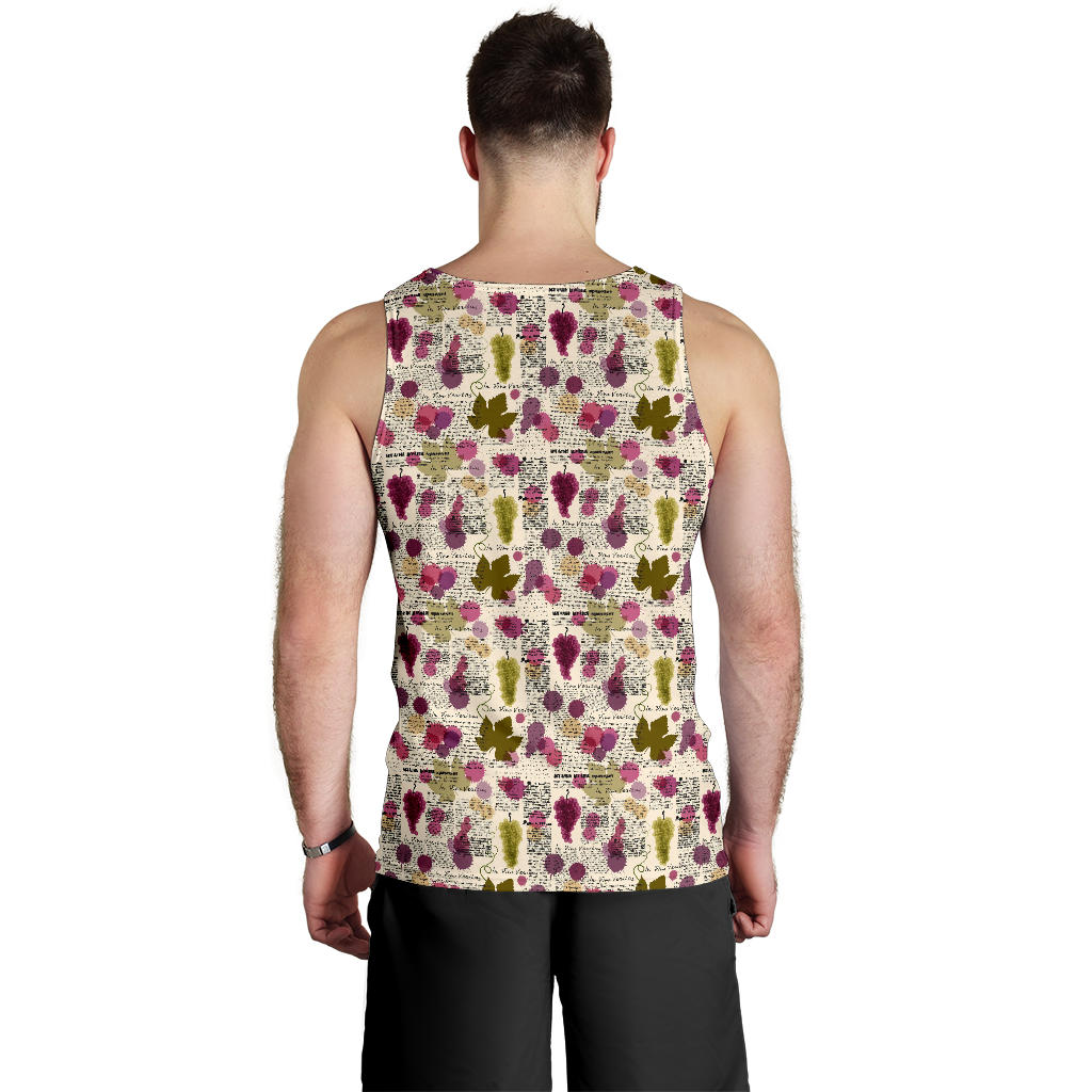 Wine Style Design Print Men Tank Top