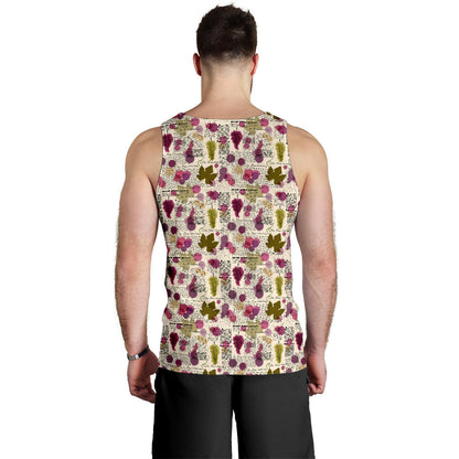Wine Style Design Print Men Tank Top