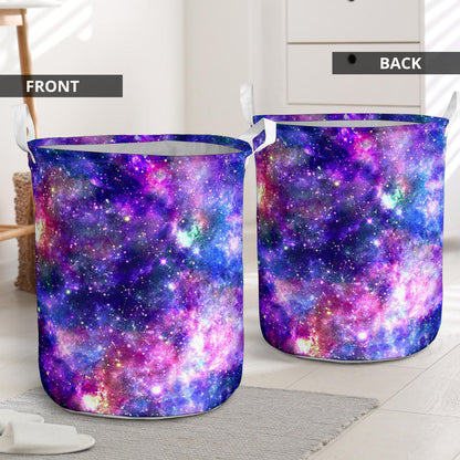 Galaxy Night Stardust Space Print  Laundry Basket