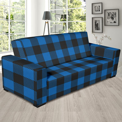 Buffalo check Blue Pattern Print Design 03 Sofa Slipcover