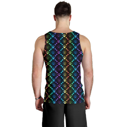 Paw Rainbow Print Men Tank Top