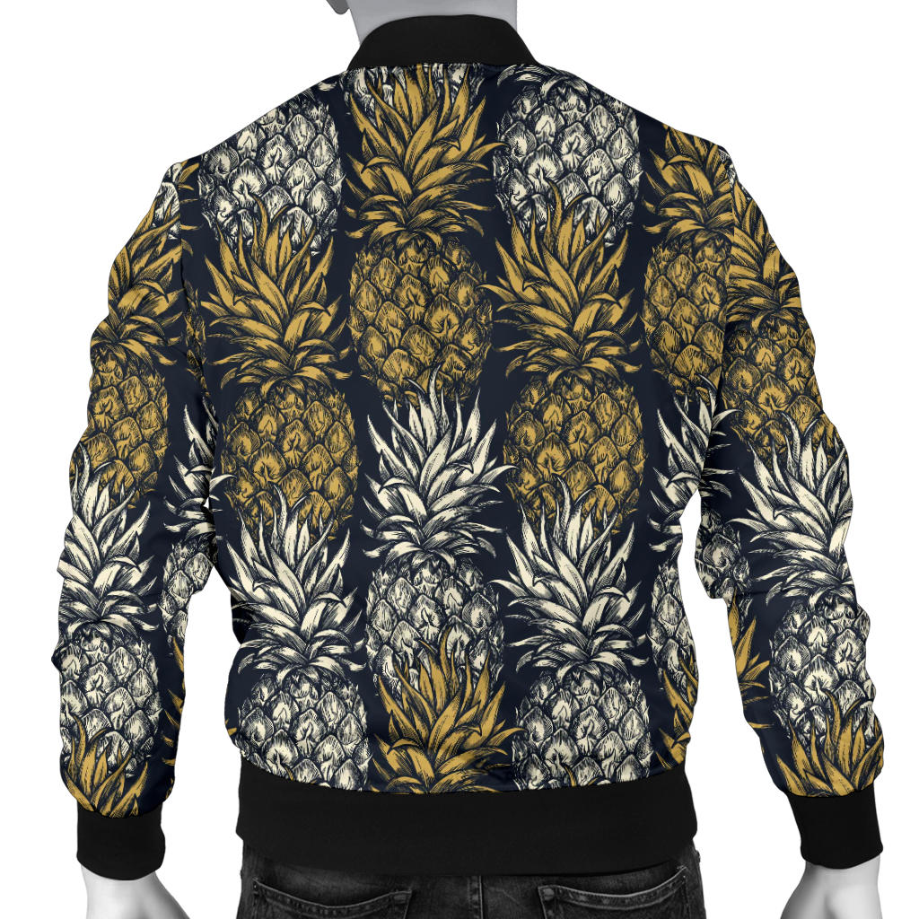 Pineapple Print Design Pattern Men Bomber Jacket