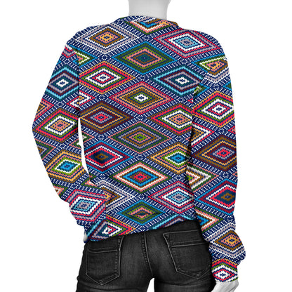 Southwestern Design Women Long Sleeve Sweatshirt