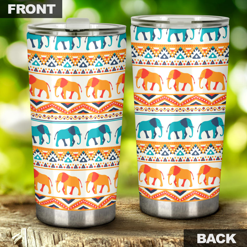 Elephant Aztec Ethnic Print Pattern Tumbler