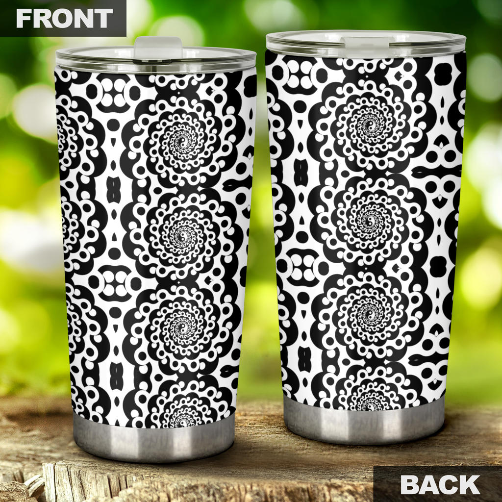 Yin Yang Spiral Design Print Tumbler