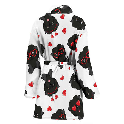 Affenpinscher Pattern Print Design 01 Women Bathrobe