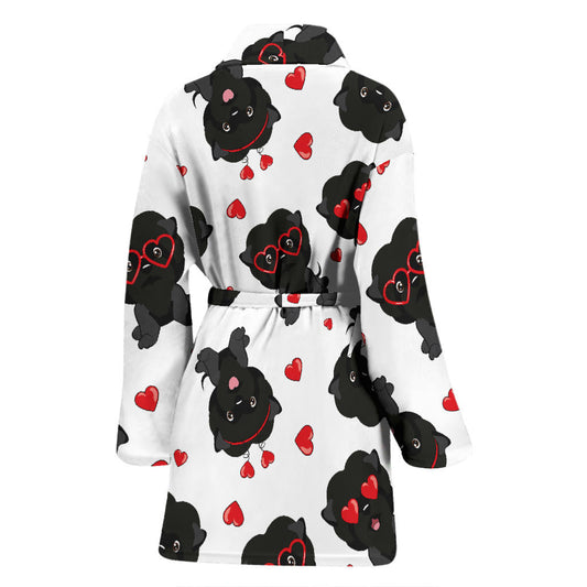Affenpinscher Pattern Print Design 01 Women Bathrobe