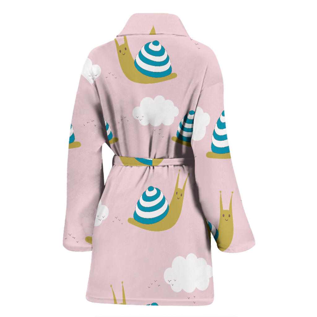 Snail Pattern Print Design 02 Women Bathrobe