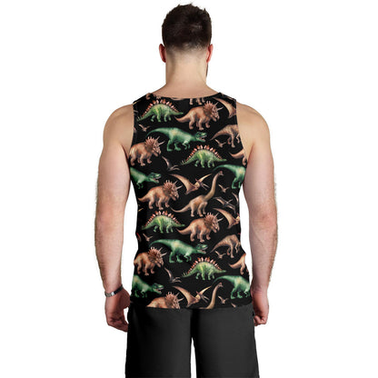 Dinosaur Print Pattern Men Tank Top