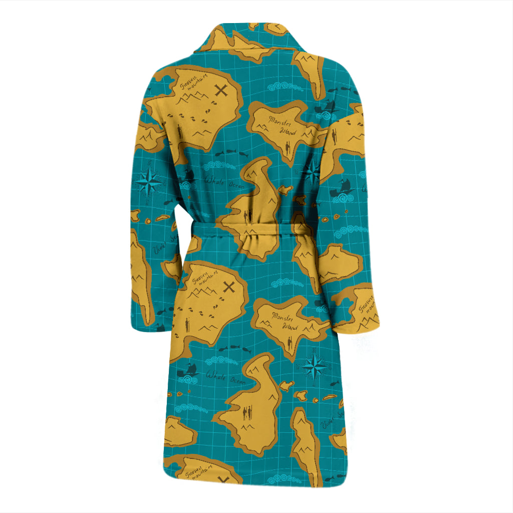 World Map Print Design LKS301 Men Bathrobe