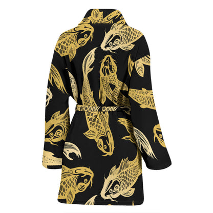 KOI Fish Pattern Print Design 03 Women Bathrobe