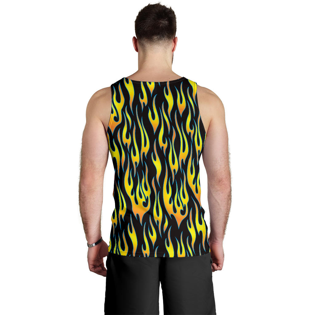 Flame Fire Yellow Pattern Men Tank Top