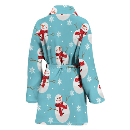 Snowman Print Design LKS304 Women Bathrobe