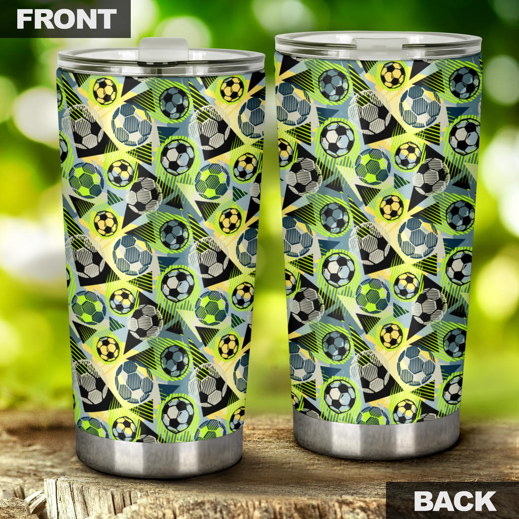 Soccer Ball Themed Print Pattern Tumbler