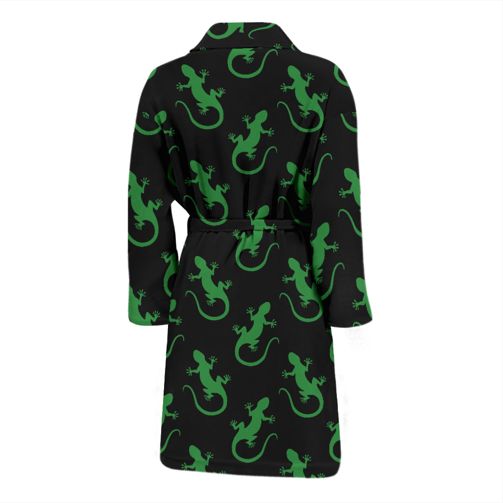 lizard Print Design LKS401 Men Bathrobe