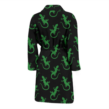 lizard Print Design LKS401 Men Bathrobe