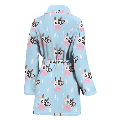 Cow Pattern Print Design 07 Women Bathrobe