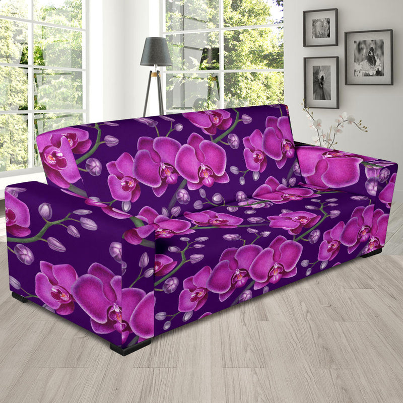 Orchid Pattern Print Design A03 Sofa Slipcover