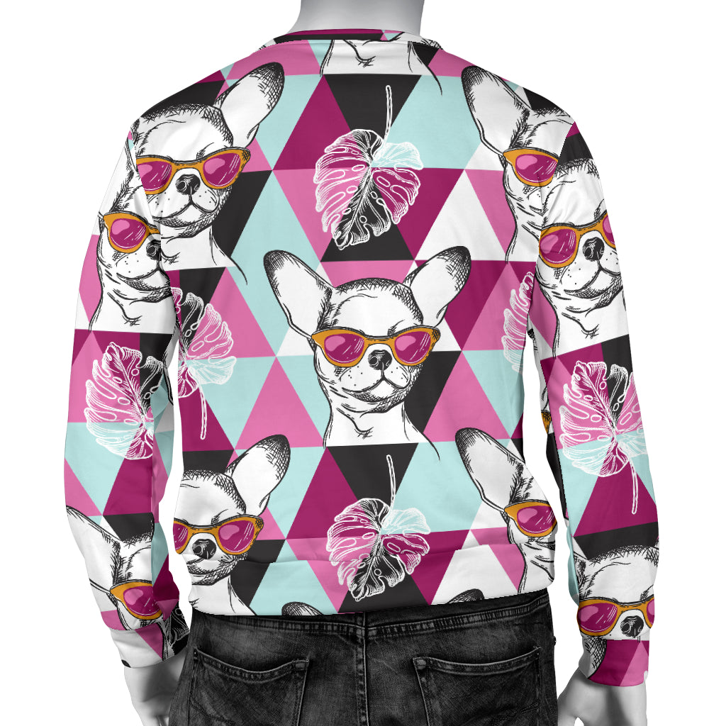 Chihuahua Cute Triangle Pattern Men Long Sleeve Sweatshirt