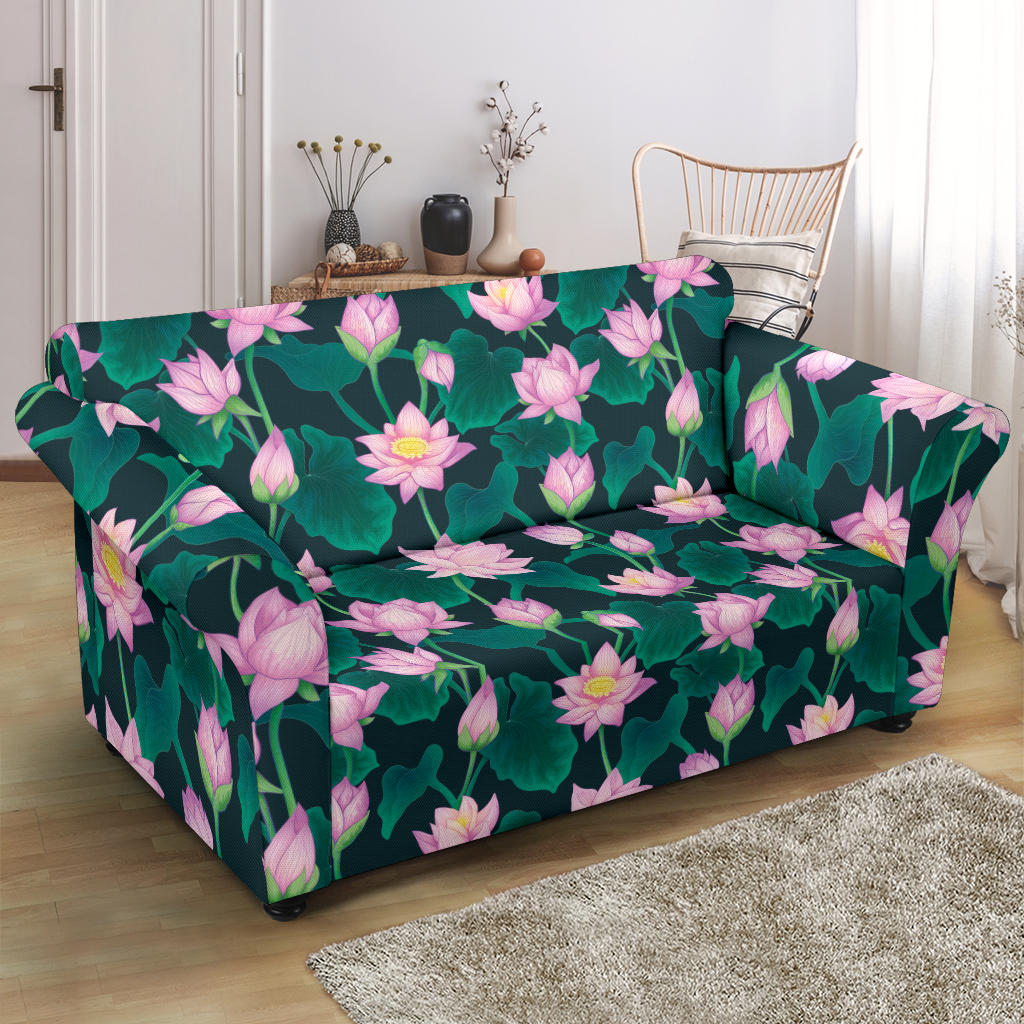 Water Lily Print Design LKS302 Loveseat Couch Slipcover