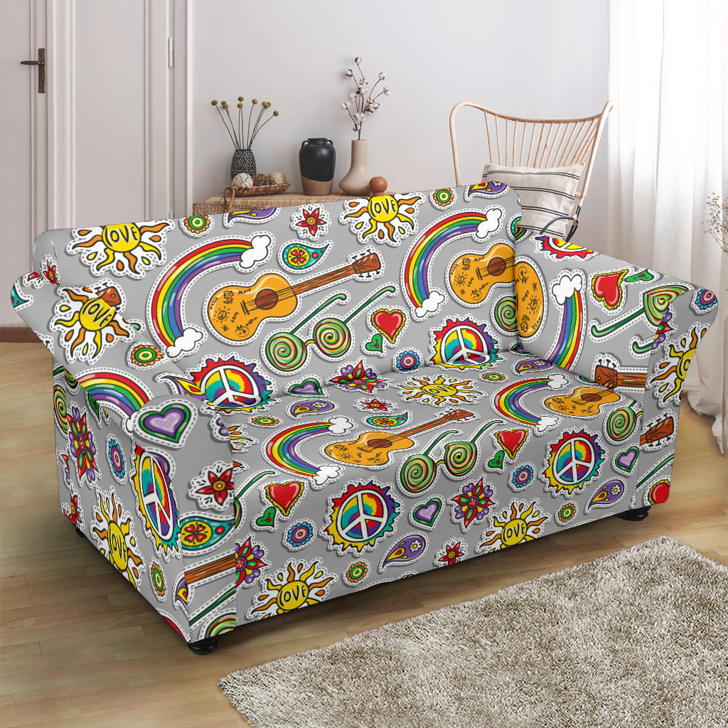Hippie Print Design LKS306 Loveseat Couch Slipcover