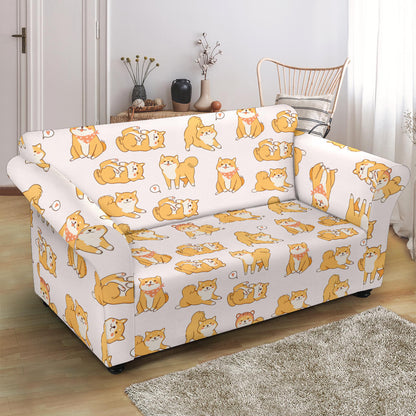 Shiba Inu Print Design LKS308 Loveseat Couch Slipcover