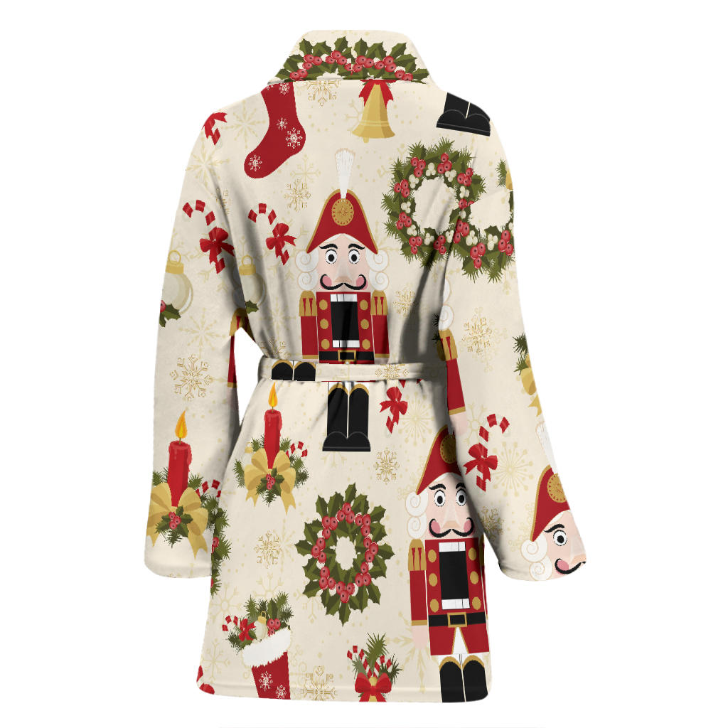 Nutcracker Pattern Print Design A01 Women Bathrobe