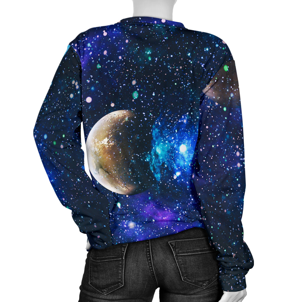Galaxy Stardust Planet Space Print Women Long Sleeve Sweatshirt