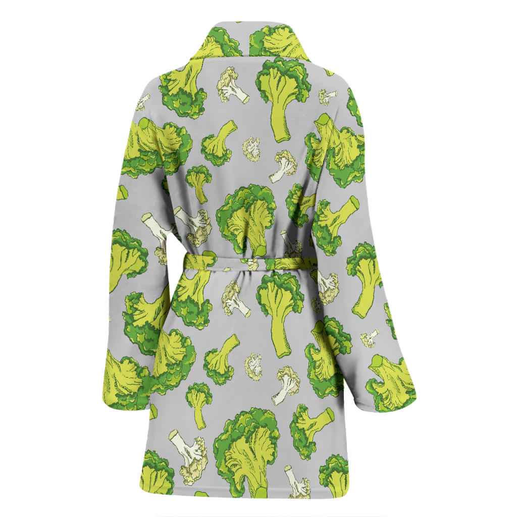Broccoli Pattern Print Design 03 Women Bathrobe