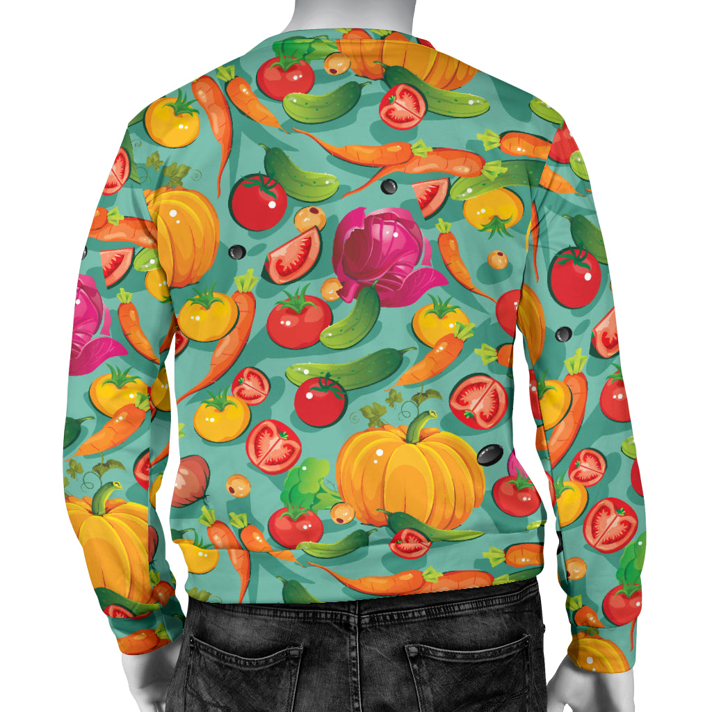 Vegan Colorful Themed Design Print Men Long Sleeve Sweatshirt