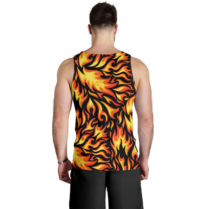 Flame Fire Design Pattern Men Tank Top