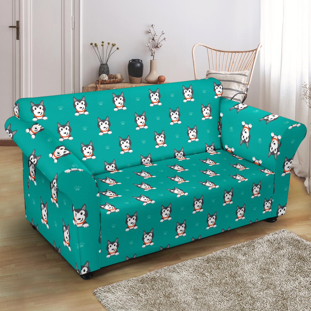 Siberian Huskies Print Design LKS304 Loveseat Couch Slipcover