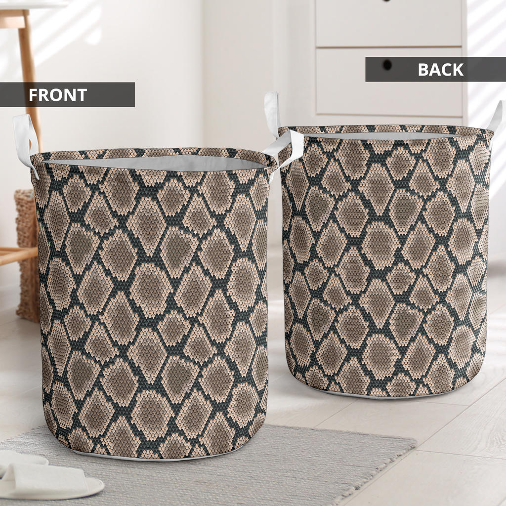 Snake Skin Design Print Laundry Basket