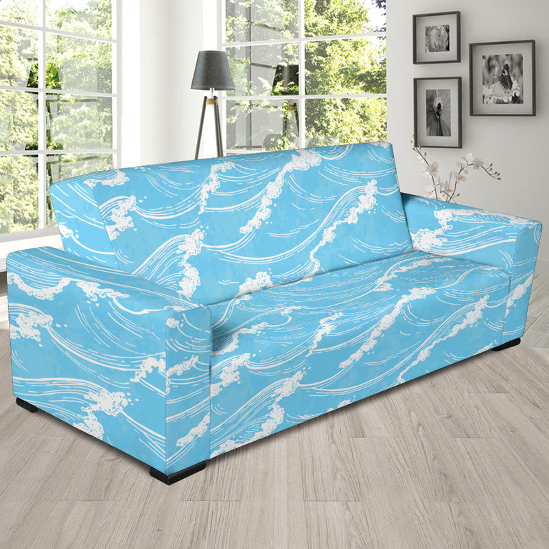 Ocean Wave Pattern Print Design A01 Sofa Slipcover