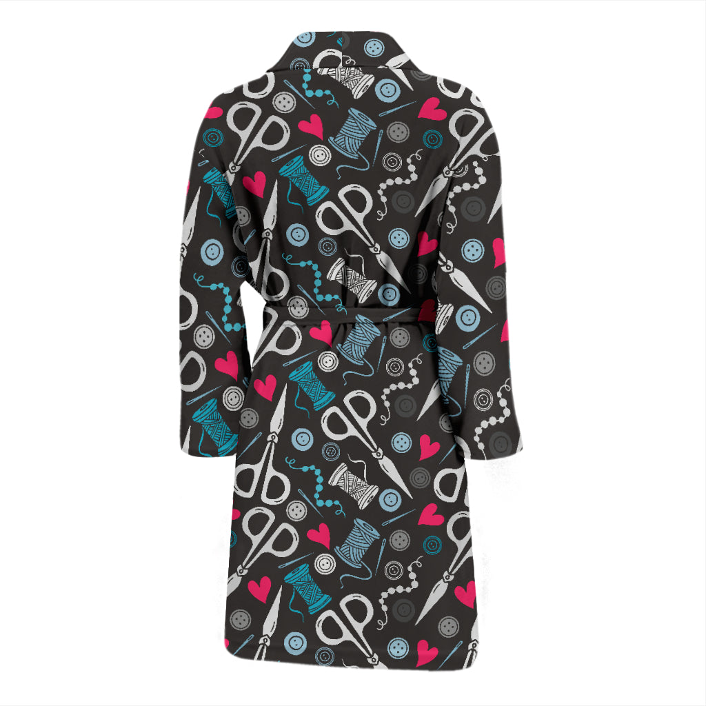 Sewing Equipment Print Design LKS305 Men Bathrobe