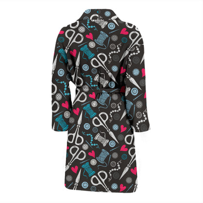 Sewing Equipment Print Design LKS305 Men Bathrobe