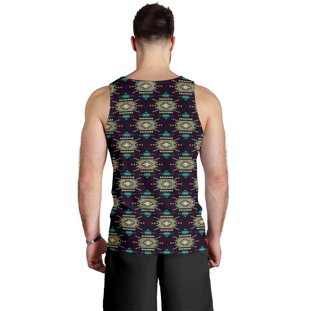 Navajo Geometric Style Print Pattern Men Tank Top