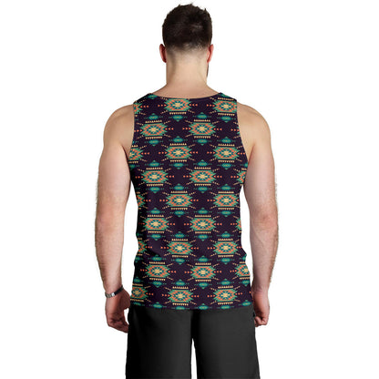 Navajo Geometric Style Print Pattern Men Tank Top