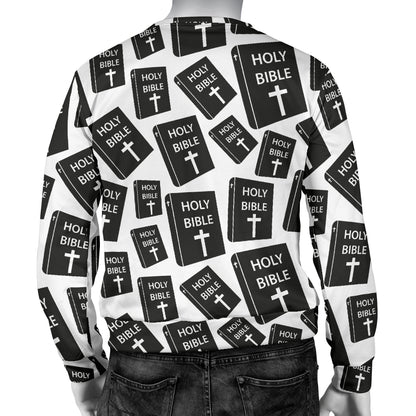 Christian Holy Bible Book Pattern Men Long Sleeve Sweatshirt