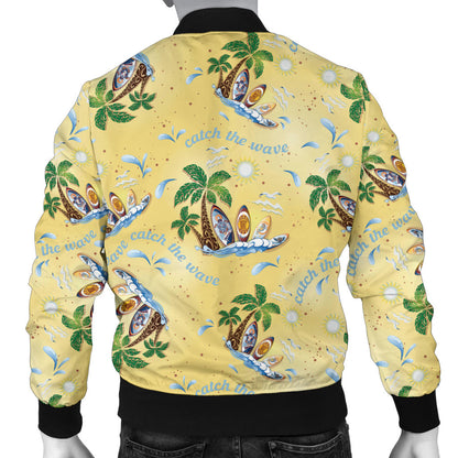 Surf Catch the Wave Design Men Bomber Jacket