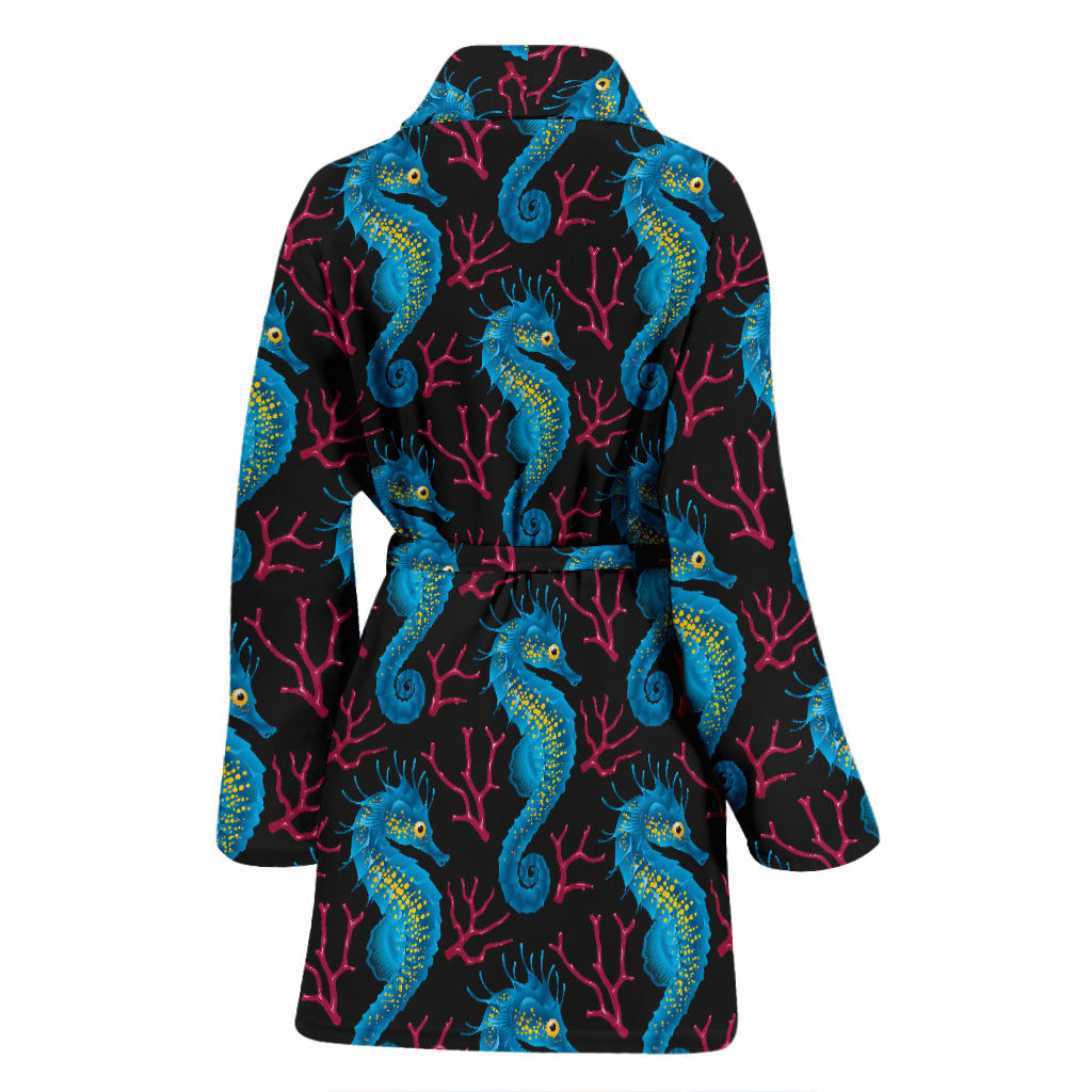 SeaHorse Print Design LKS401 Women Bathrobe