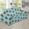 Poop Emoji Pattern Print Design A03 Sofa Slipcover