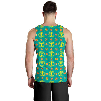 Celtic Tree of Life Print Pattern Men Tank Top