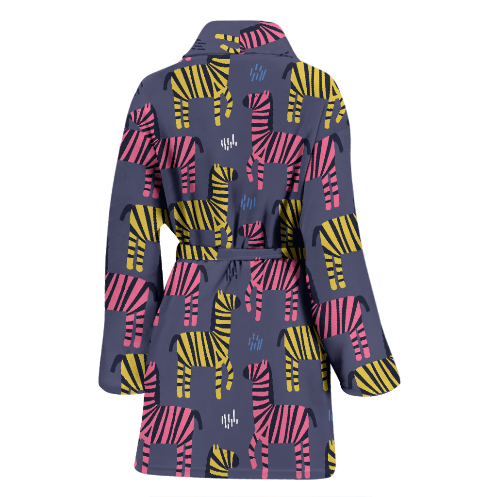 Zebra Print Design LKS303 Women Bathrobe